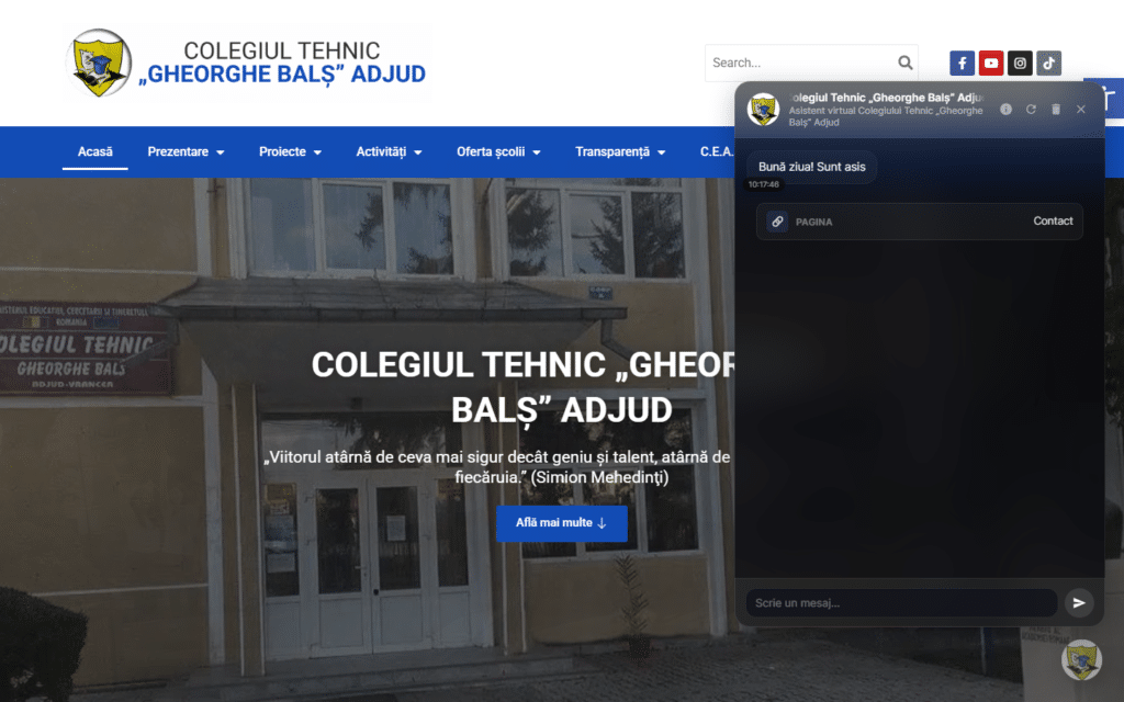 ChatBot AI VSO deschis pe colegiulgheorghebals