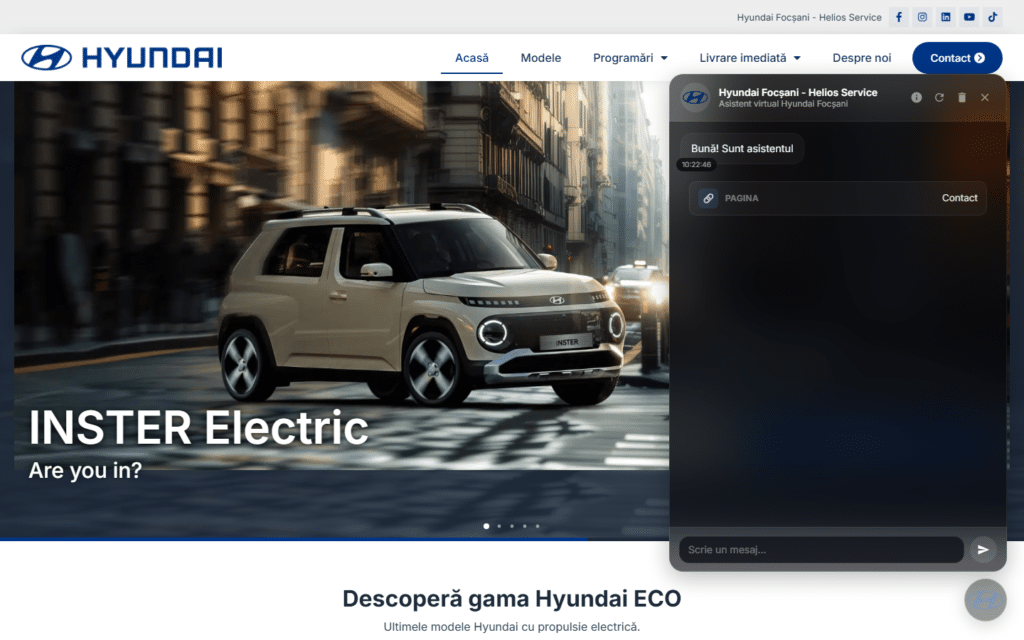 ChatBot AI VSO deschis pe hyundai-focsani